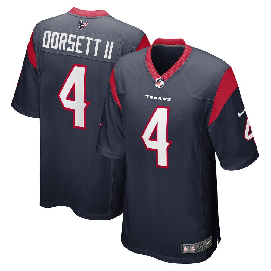 Men Houston Texans 4 Phillip Dorsett II Nike Navy Game NFL Jersey